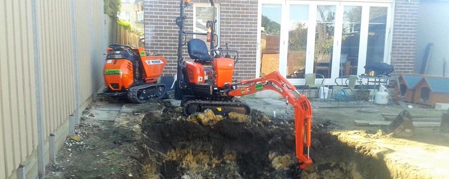 Pool Excavation with under 1m access